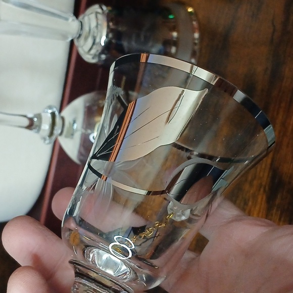 Vintage Bohemia clan crystal fine silver etched floral bell - Picture 7 of 10